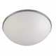 White and Satin Chrome Oyster Light E27 100W 285mm White and Satin Chrome Oyster Light E27 100W 285mm
